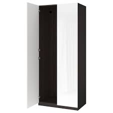 Pax roupeiro branco tyssedal branco 150x60x236 cm em 2020 com. Pax Schrank Mit 2 Turen Schwarzbraun Fardal Hochglanz Weiss Ikea Osterreich