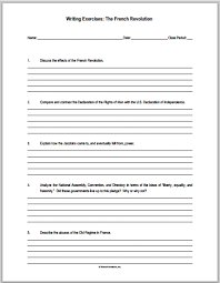 French Revolution Essay Questions Worksheets Free To Print Pdf Files For High School European Hist Essay Questions Writing Exercises This Or That Questions