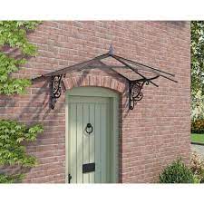 Palram Lily 1780 5 Ft 9 In Door Canopy Awning 2 Ft 7 In H X 4 Ft 1 In D 703683 The Home Depot In 2021 Door Awnings Awning Over Door Window Awnings
