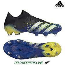 These predator freak.1 soccer cleats bring you demonskin with extended coverage for superior control and increased ball swerve. Adidas Predator Freak 1 Low Sg Black Royal Blue Solar Yellow Pro Keepers Line