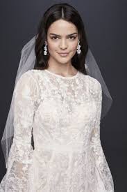 Lace Bishop Sleeve Wedding Dress Bishop Sleeve Lace Sheath Wedding Dress David S Bridal Sheath Wedding Dress Lace Davids Bridal Wedding Dresses Wedding Dresses