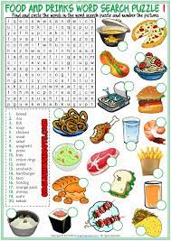 Kids, as well as adults, love these word searches. Food And Drinks Esl Word Search Puzzle Worksheets