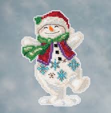 This pdf/jpegs counted cross stitch pattern available for instant download. Mill Hill Snowman Dancing Js20 1613 Cross Stitch Kits