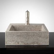 tall bowl travertine square vessel sink