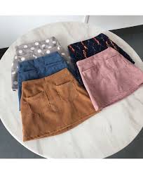 Girls Skirt Summer Children Pocket Skirt Color Corduroy Korean Style Little Girls Clothing Kid Skirts