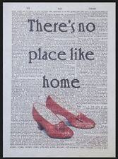 Round up and free printable! Wizard Of Oz No Place Like Home Quote Vintage Dictionary Page Print Wall Art For Sale Online Ebay