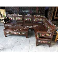 Kursi bar/ bangku bar kayu tinggi /kursi cafe stool: Jual Kursi Tamu Kursi Sudut Kayu Jati Jepara Kjf Kab Jepara Kartini Mebel Tokopedia