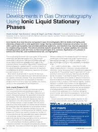 Pdf Developments In Gas Chromatography Using Ionic Liquid