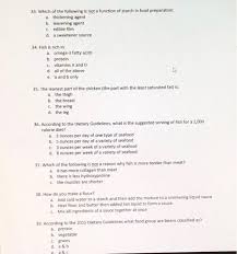 Here's a helpful guide to understanding the process of how cooking starches plants naturally contain starches as an energy source, which can be extracted and used for adding thickness to food. Solved 33 Which Of The Following Is Not A Function Of St Chegg Com