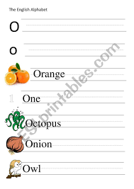 O · oar · oatmeal · obama, barack h. O Letter And Words Writing Esl Worksheet By Alenaalena