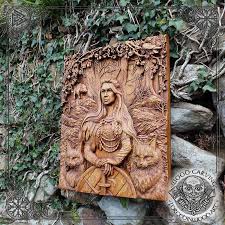 Legend states that one night, freya wandered into the land of the dwarfs. Wood Carved Portrait Freya Forged In Wood