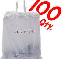 Biodegradable Drawstring Plastic Laundry Bags - 100 Pack
