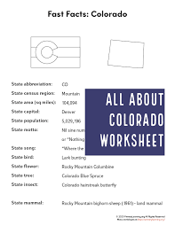 Fun facts about the colorado state flower, the columbine of all the wildflowers in bloom in colorado's outdoors from april to july each year, the columbine is the most revered. Colorado State Facts Colorado Facts Social Studies Worksheets Colorado
