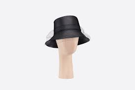 Teddy D Large Brim Bucket Hat With Veil Black Lambskin Accessories Women S Fashion Dior Womens Fashion Accessories Hat With Veil Brim
