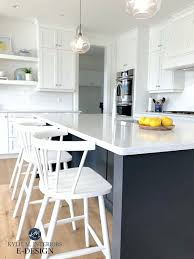 Keep in mind that white hasn't always meant bright white, either. A Brand New White Kitchen With Sw Pure White And Cyberspace Chairs For Kitchen Island White Beveled Subway Tile White Kitchen Island