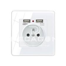 The smooth surface makes it blend in with any wall (the cover. Home Hotel White Large Plate Tempered Glass 86 Type Wall Engineering Concealed Switch Socket Xm Ab G1 White Tempered Glass