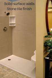 4 Design Options In Grout Free Diy Shower Tub Wall Panels Bathroom Shower Panels Shower Wall Panels Corian Shower Walls