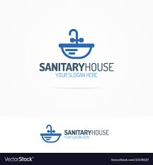 sanitary house logo set with sink
