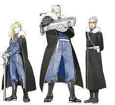 olivier mira armstrong, miles, and buccaneer (fullmetal alchemist) drawn by  blackfoxes | Danbooru