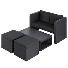 Loungeset Grap 4 Teilig Outdoor Lounge Mobel Polyrattan Lounge Set Lounge