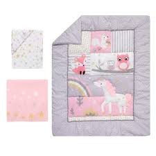 Cheap sheets, buy quality mother & kids directly from china suppliers:printed crib sheets set fit sheet univorn crib bedding set crib set bed cotton sheet crib mattress cot quilt set bed cover king. Bedtime Originals Rainbow Unicorn With Fox Squirrel And Owls Baby Nursery 3 Piece Crib Bedding Set Reviews Wayfair