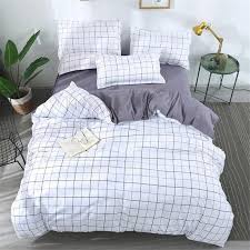 Aesthetic Black And White Checkered Bedding Modern White Lattice Duvet Cover Set Grid Stripe Duvet Cover Christmas Winter Comforter Cover Set Plaid Bedding Sets Duvet Cover Sets Dorm Room Inspiration