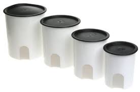 Black And White Canisters Set Tupperware One Touch Reminder Canisters Set Of 4 Black You Can Find Out More Details At The Link Of The Image Tupperware Canister Sets Canisters