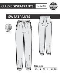 Pdf Printable Industrial Sewing Pattern Sweatpants Modern Fit For Men 6 Sizes Xs S M L Xl 2xl Internation Men Sport Pants Men S Sweatpants Mens Sweatpants