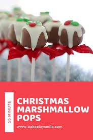 Hi, it's alejandra morin from the marshmallow studio, where we create custom marshmallow pops and designs. Christmas Marshmallow Pops Bake Play Smile