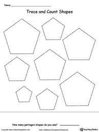 Trace And Count Pentagon Shapes Shapes Worksheets Tracing Worksheets Pentagon Shape