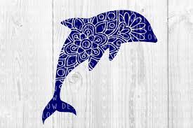 Download Dolphin Floral Mandala Svg Dxf Mandala Animal Eps Jpg Etsy Mandala Mandala Svg Material Design Background