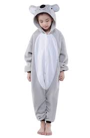 Kid S Kigurumi Pajamas Koala Onesie Pajamas Polar Fleece Gray Cosplay Childrens Pyjamas Kids Pajamas Kids Outfits