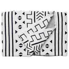 Black And White Geometric Throw Blanket Mali Throw Blanket Blanc With Images White Throw Blanket Throw Blanket Knitted Throws