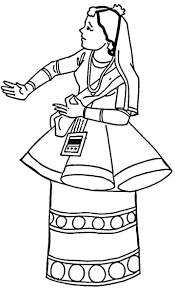 1) if you have javascript enabled you can click the print link in the top half of the page and it will automatically print the coloring page only and ignore the advertising and navigation at the top of the page. India National Clothing Coloring Page Free Printable Coloring Pages For Kids