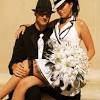 Wedding dress in a gangster style. 1