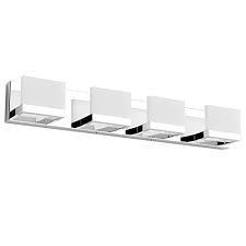 In order to minimize the amount of retrofitting i'd need to do on the mirror, i looked for fixtures that had: Tipace 4 Lights Led Modern Vanity Light Chrome Bathroom Lighting Fixture Up And Down Bathroom Wall Light Over Mirror White Light 6000k Wall Light Fixtures