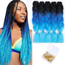 Free delivery and returns on ebay plus items for plus members. Amazon Com Yolami Ombre Braiding Hair 24inch Kanekalon Braiding Hair 5 Packs Lot Jumbo Braiding Synthetic Hair Extensions For Box Braids 24inch 5 Packs Lot 1b Blue Sky Blue Beauty