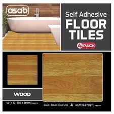 What causes floor tiles to peel off the floor? 4pk Self Adhesive Floor Tiles Vinyl Pvc Kitchen Bathroom Lino Square Stickers