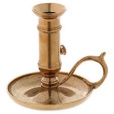 Shop pillar holders, taper candelabras, tiny tea lights and more. Candle Holder With Handle And Plate In Gold Plated Brass Online Sales On Holyart Co Uk
