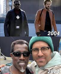 In Blade: Trinity (2004), the third installment of the Blade film series,  Wesley Snipes and Ryan Reynolds play key roles: • Wesley Snipes as Blade:  Wesley Snipes reprises his role as the