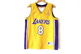 Very Rare Vintage Champion Los Angeles Lakers Kobe Bryant 8 Jersey Made In Italy Nba Basketball Jersey Y Basketball Jersey Lakers Kobe Bryant Kobe Bryant 8