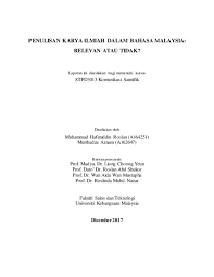 Pdf Penulisan Karya Ilmiah Dalam Bahasa Malaysia Relevan Atau Tidak Murthadza Aznam Academia Edu