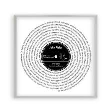 Personalized Memorial Song Music Lyrics Vinyl Print Blim Blum