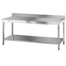 Another reason why one would prefer a stainless steel work table in the kitchen is because of its industrial look. Stainless Steel Work Table With Bottom Shelf And Upstand Stainless Steel Furniture