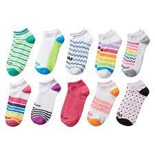 Women S Wilson 10 Pk Striped Geometric No Show Socks Nautical Socks Girls Socks Fashion Socks
