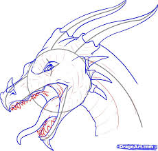 Draw a small circle in the enclosed area for the nose step 4. How To Draw A Dragon Head Step By Step Dragons Draw A Dragon Fantasy Free Online Drawing Tutorial Easy Dragon Drawings Dragon Head Drawing Dragon Sketch