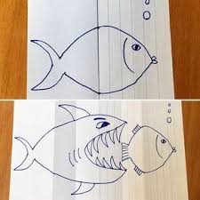 My Domestic Art Kids Art Folded Paper Drawings Art For Kids Art Lessons Chinese New Year Crafts For Kids