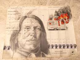 In this contemporary ledger-book...