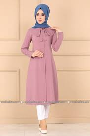Modaselvim Tunik Yakasi Baglamali Tesettur Tunik 7002bm387 Pudra Moda Stilleri Tunik Bluz Kiyafet