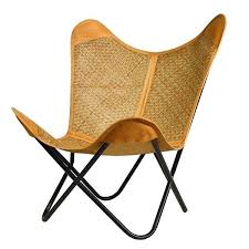 Loungesessel Leder Und Bambus Retro Design Klassiker Bambus Leder Sessel Doublewing Neue Naturlichkeit Im R Lederstuhle Schmetterling Stuhl Vintage Modern